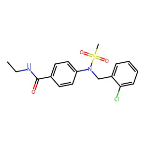 4-[(2-chlorophenyl)methyl-methylsulfonylamino]-N-ethylbenzamide structure
