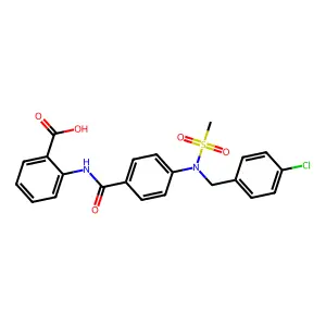 2-[({4-[(4-Chlorobenzyl)(methylsulfonyl)amino]phenyl}carbonyl)amino]benzoic acid structure