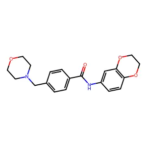 N-(2,3-dihydro-1,4-benzodioxin-6-yl)-4-(morpholin-4-ylmethyl)benzamide structure