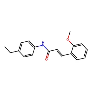 (2E)-N-(4-ethylphenyl)-3-(2-methoxyphenyl)prop-2-enamide structure