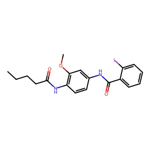 2-iodo-N-[3-methoxy-4-(pentanoylamino)phenyl]benzamide structure