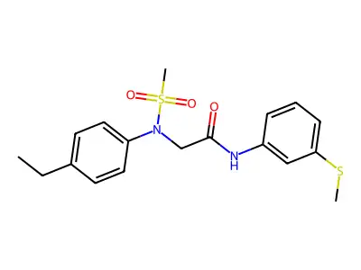 2-(4-ethyl-N-methylsulfonylanilino)-N-(3-methylsulfanylphenyl)acetamide structure