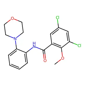3,5-dichloro-2-methoxy-N-(2-morpholin-4-ylphenyl)benzamide structure