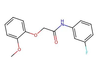 N-(3-fluorophenyl)-2-(2-methoxyphenoxy)acetamide structure