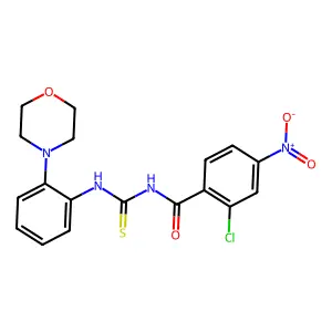 2-chloro-N-[(2-morpholin-4-ylphenyl)carbamothioyl]-4-nitrobenzamide structure