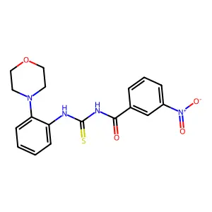 N-[(2-morpholin-4-ylphenyl)carbamothioyl]-3-nitrobenzamide structure
