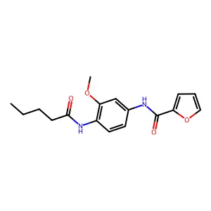 N-[3-methoxy-4-(pentanoylamino)phenyl]furan-2-carboxamide structure