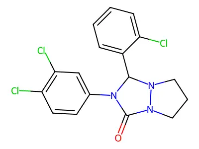 1-(2-chlorophenyl)-2-(3,4-dichlorophenyl)-1,5,6,7-tetrahydropyrazolo[1,2-a][1,2,4]triazol-3-one structure