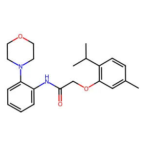 2-[5-methyl-2-(propan-2-yl)phenoxy]-N-[2-(morpholin-4-yl)phenyl]acetamide structure
