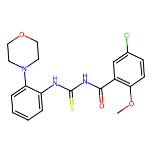 5-chloro-2-methoxy-N-[(2-morpholin-4-ylphenyl)carbamothioyl]benzamide structure