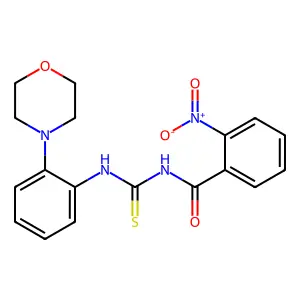 N-[(2-morpholin-4-ylphenyl)carbamothioyl]-2-nitrobenzamide structure