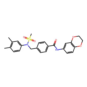 N-(2,3-dihydro-1,4-benzodioxin-6-yl)-4-[(3,4-dimethyl-N-methylsulfonylanilino)methyl]benzamide structure