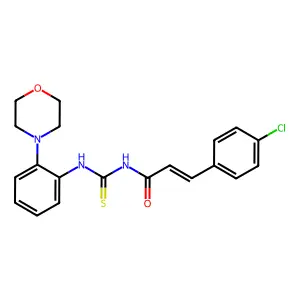 (E)-3-(4-chlorophenyl)-N-[(2-morpholin-4-ylphenyl)carbamothioyl]prop-2-enamide structure