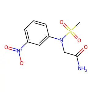 N~2~-(methylsulfonyl)-N~2~-(3-nitrophenyl)glycinamide structure