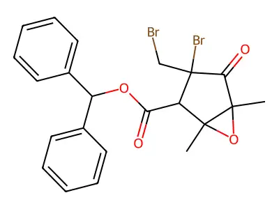 6-Oxabicyclo(3.1.0)hexane-2-carboxylic acid, 3-bromo-3-(bromomethyl)-1,5-dimethyl-4-oxo-, diphenylmethyl ester structure
