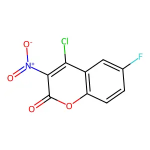 4-Chloro-6-fluoro-3-nitro-2H-1-benzopyran-2-one structure