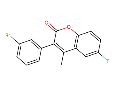 3-(3-Bromophenyl)-6-fluoro-4-methylcoumarin structure