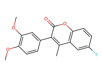 3-(3,4-Dimethoxyphenyl)-6-fluoro-4-methylchromen-2-one structure