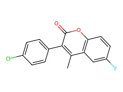 3-(4-Chlorophenyl)-6-fluoro-4-methylcoumarin structure