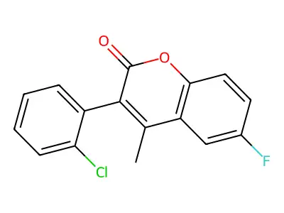 3-(2-Chlorophenyl)-6-fluoro-4-methylcoumarin structure