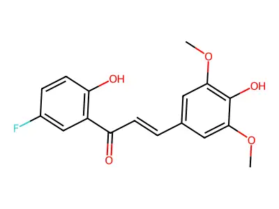 1-(5-Fluoro-2-hydroxyphenyl)-3-(4-hydroxy-3,5-dimethoxyphenyl)prop-2-en-1-one structure
