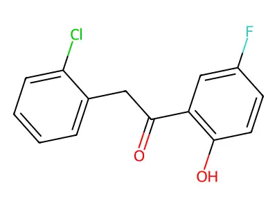 2-(2-Chlorophenyl)-5'-fluoro-2'-hydroxyacetophenone structure
