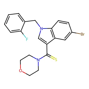[5-Bromo-1-[(2-fluorophenyl)methyl]indol-3-yl]-morpholin-4-ylmethanethione structure