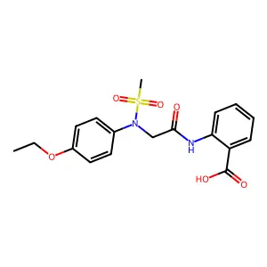 2-{[N-(4-ethoxyphenyl)-N-(methylsulfonyl)glycyl]amino}benzoic acid structure