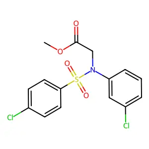 methyl N-(3-chlorophenyl)-N-[(4-chlorophenyl)sulfonyl]glycinate structure