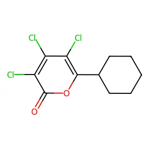 3,4,5-Trichloro-6-cyclohexyl-2H-pyran-2-one structure