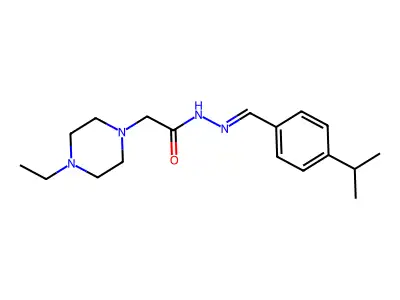 2-(4-ethylpiperazin-1-yl)-N-[(E)-(4-propan-2-ylphenyl)methylideneamino]acetamide structure
