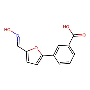 3-{5-[(Hydroxyimino)methyl]furan-2-yl}benzoic acid structure