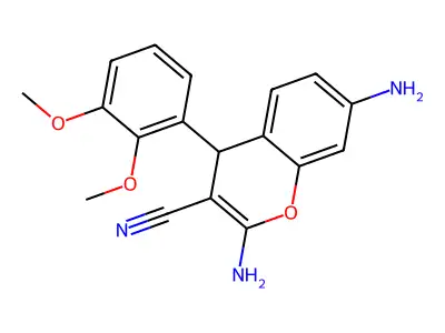 2,7-diamino-4-(2,3-dimethoxyphenyl)-4H-chromene-3-carbonitrile structure