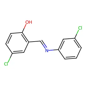 4-chloro-2-{(E)-[(3-chlorophenyl)imino]methyl}phenol structure