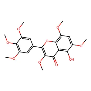 5-Hydroxy-3,6,8-trimethoxy-2-(3,4,5-trimethoxyphenyl)chromen-4-one structure