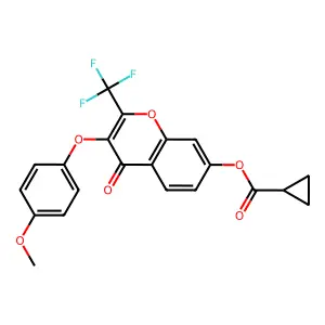 [3-(4-methoxyphenoxy)-4-oxo-2-(trifluoromethyl)chromen-7-yl] Cyclopropanecarboxylate structure