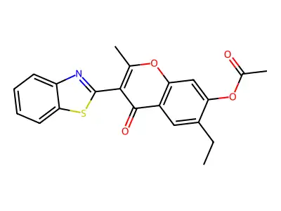 3-(1,3-benzothiazol-2-yl)-6-ethyl-2-methyl-4-oxo-4H-chromen-7-yl acetate structure