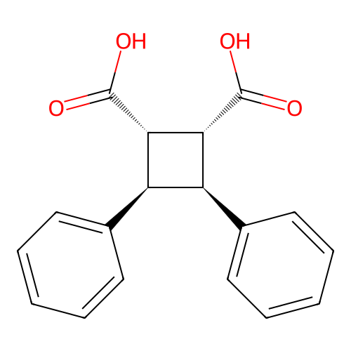 (1R,2S,3R,4S)-3,4-diphenylcyclobutane-1,2-dicarboxylic acid structure