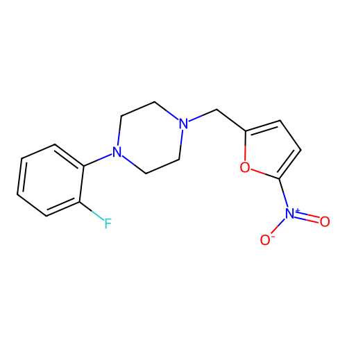 1-(2-Fluorophenyl)-4-[(5-nitrofuran-2-yl)methyl]piperazine structure