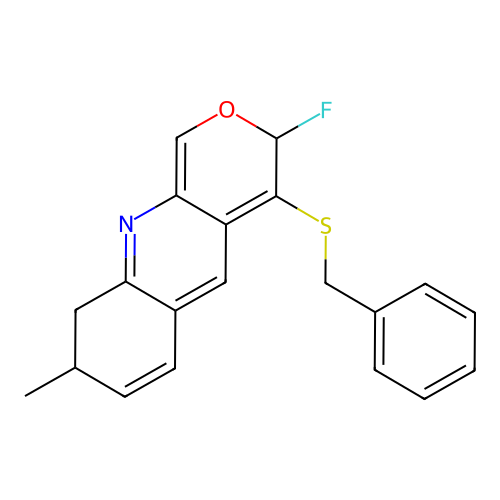 2-Fluoro-7-methyl-6H-(1)benzothiopyrano(4,3-b)quinoline structure