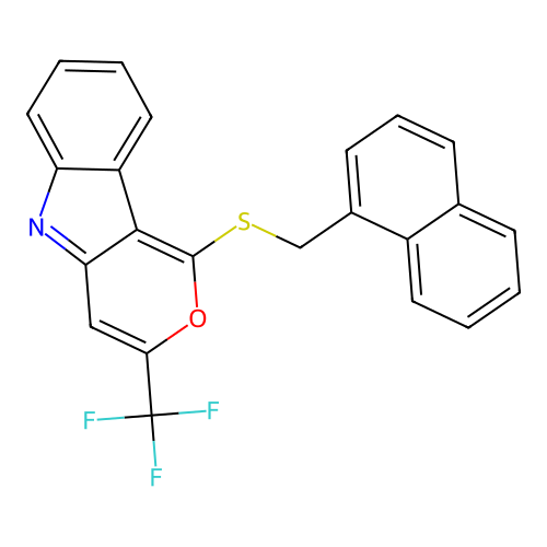 Benzo(e)(1)benzothiopyrano(4,3-b)indole, 3-(trifluoromethyl)- structure