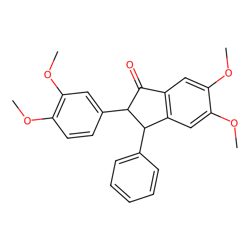 2-(3,4-dimethoxyphenyl)-5,6-dimethoxy-3-phenyl-2,3-dihydro-1H-inden-1-one structure