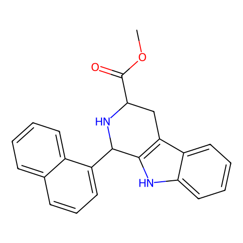 methyl 1-(1-naphthyl)-2,3,4,9-tetrahydro-1H-beta-carboline-3-carboxylate structure