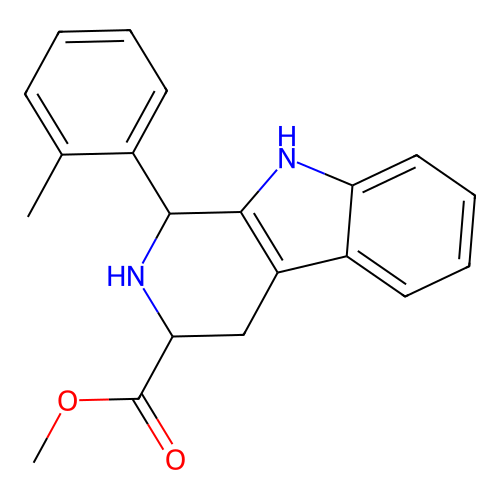 methyl 1-(2-methylphenyl)-2,3,4,9-tetrahydro-1H-beta-carboline-3-carboxylate structure