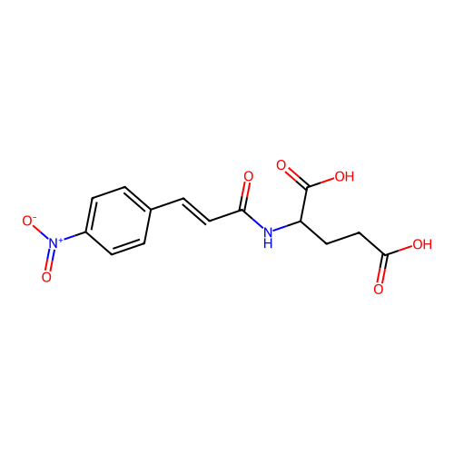 2-[[(E)-3-(4-nitrophenyl)prop-2-enoyl]amino]pentanedioic acid structure