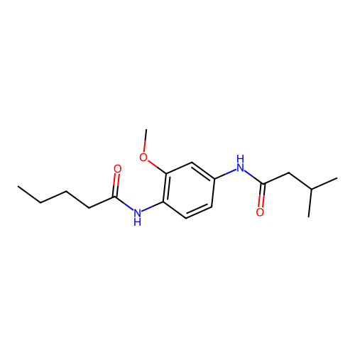 N-{2-methoxy-4-[(3-methylbutanoyl)amino]phenyl}pentanamide structure