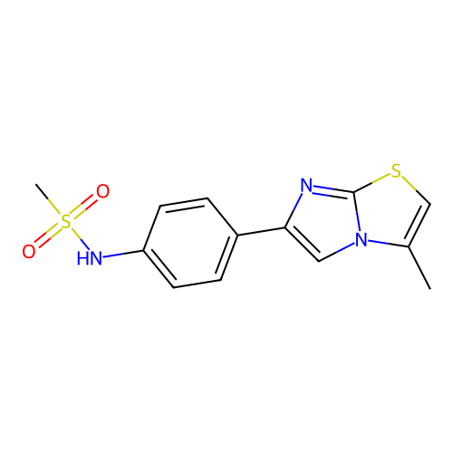 N-(4-(3-methylimidazo[2,1-b]thiazol-6-yl)phenyl)methanesulfonamide structure