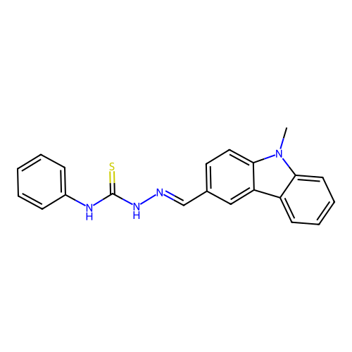(2E)-2-[(9-methyl-9H-carbazol-3-yl)methylidene]-N-phenylhydrazinecarbothioamide structure