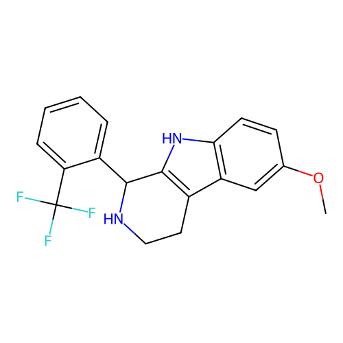 6-Methoxy-1-(2-(trifluoromethyl)phenyl)-2,3,4,9-tetrahydro-1H-pyrido[3,4-b]indole structure