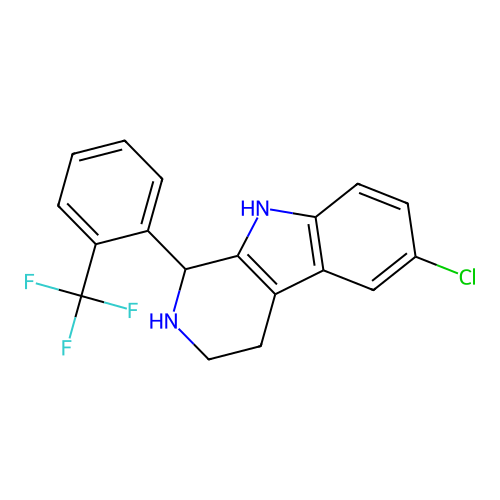 6-chloro-1-[2-(trifluoromethyl)phenyl]-2,3,4,9-tetrahydro-1H-pyrido[3,4-b]indole structure
